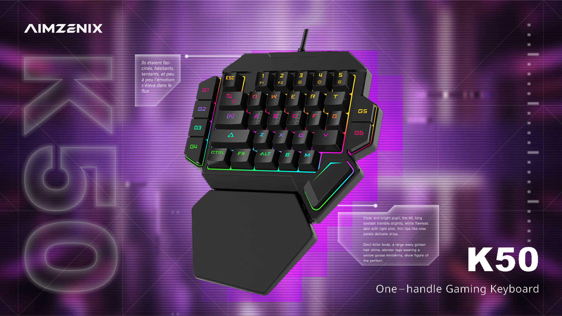 K50 One-handed Gaming Keyboard – AIMZENIX K50 One-handed Gaming Keyboard – AIMZENIX
