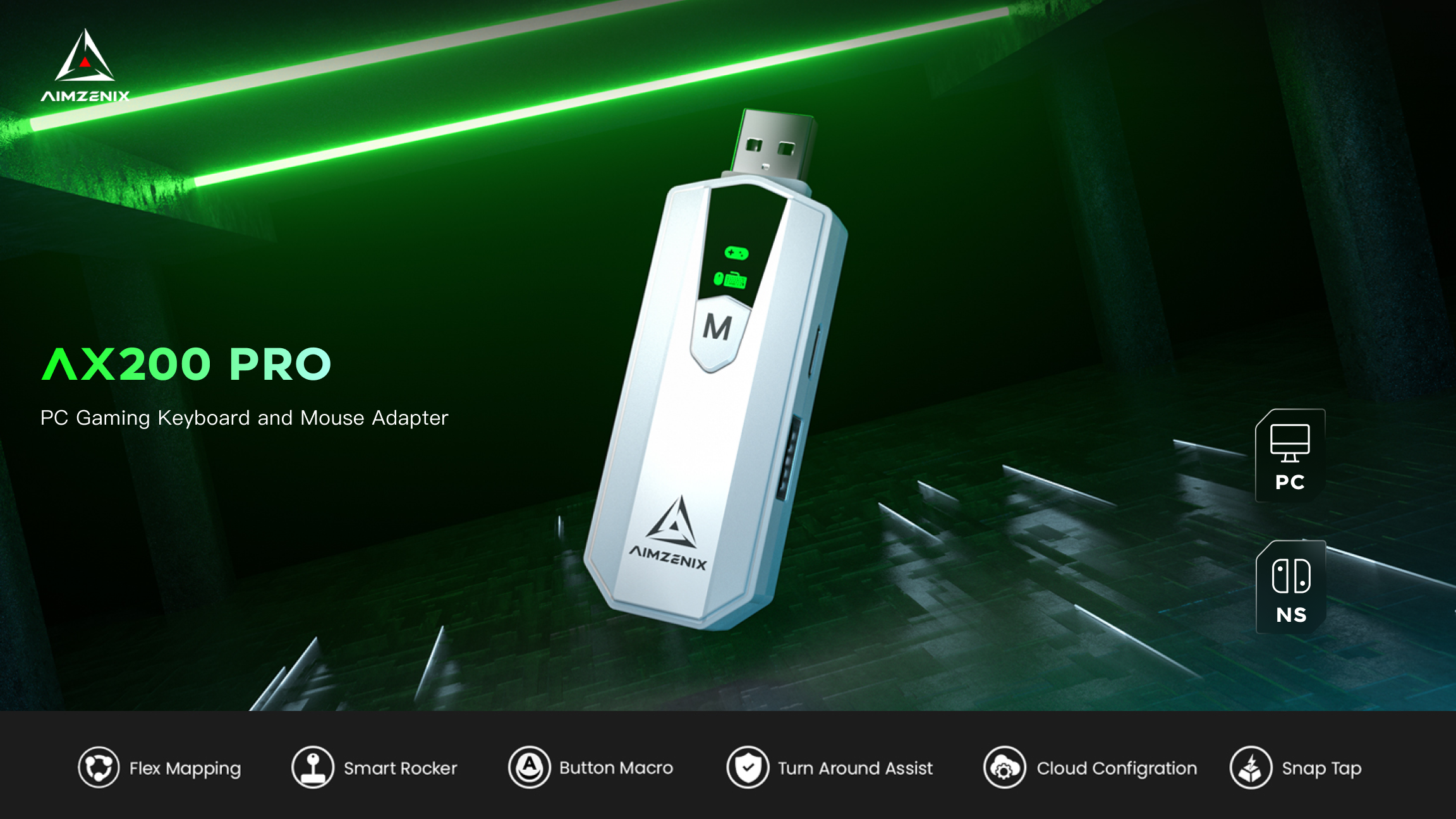 AIMZENIX AX200 PRO PC用ゲームコントローラー・コンバーター AX200 AIMZENIX AX200 PRO PC用ゲームコントローラー・コンバーター AX200